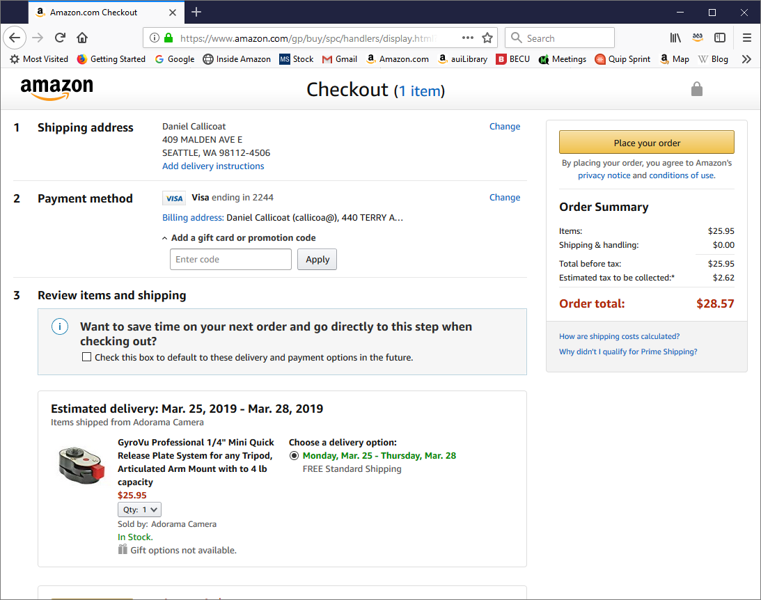 APX widget in Retail checkout, selection display state