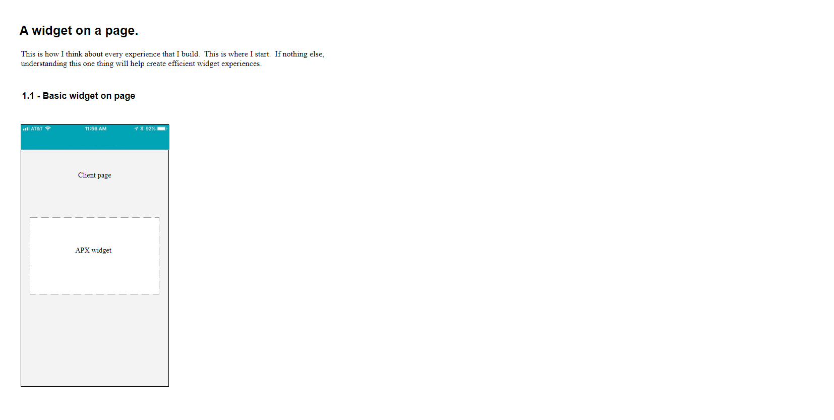 APX principle: a widget on a page