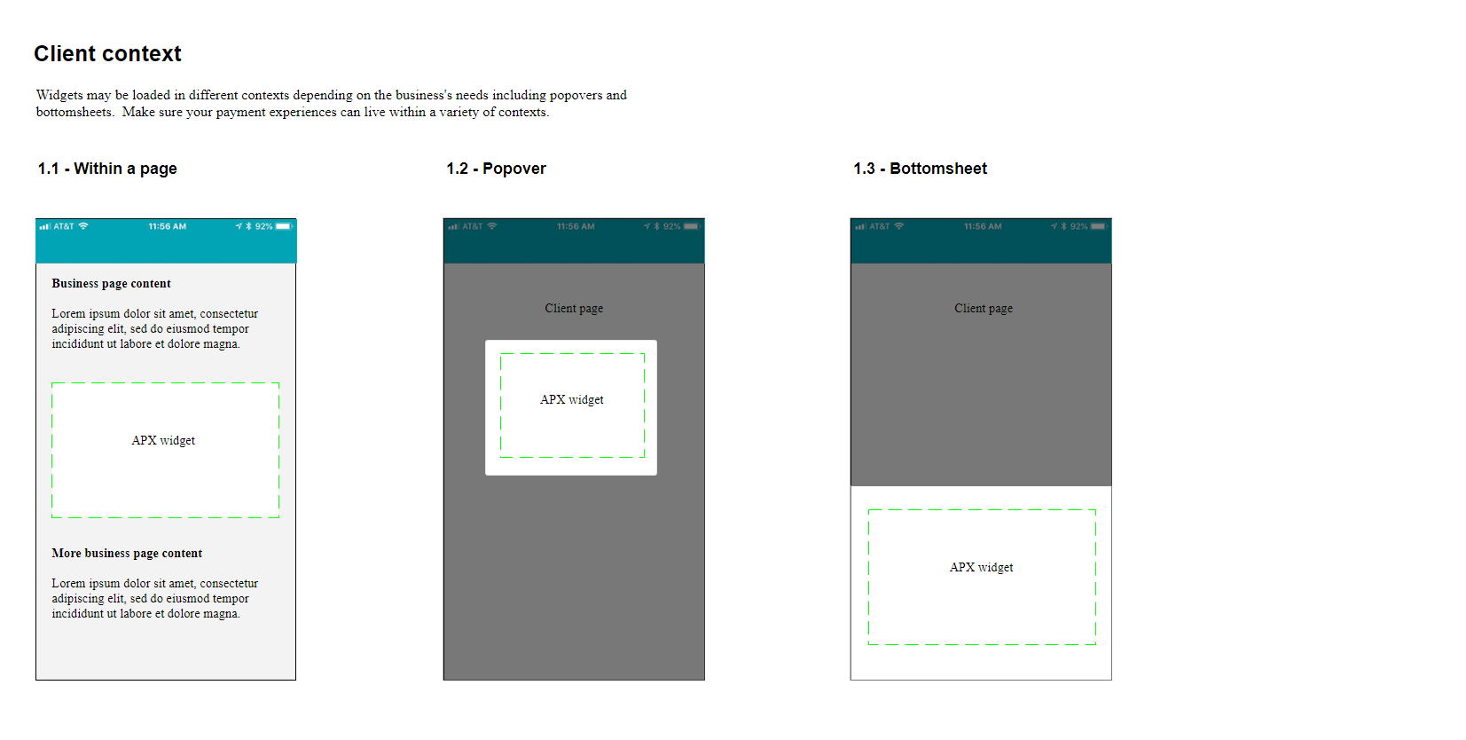 APX principle: client context is highly variable