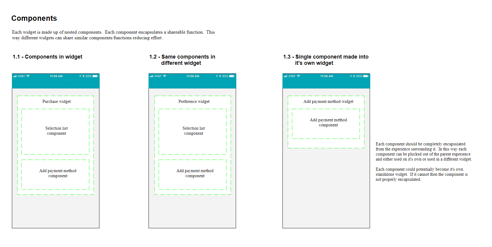 APX principle: widget functionality is composed of standalone components