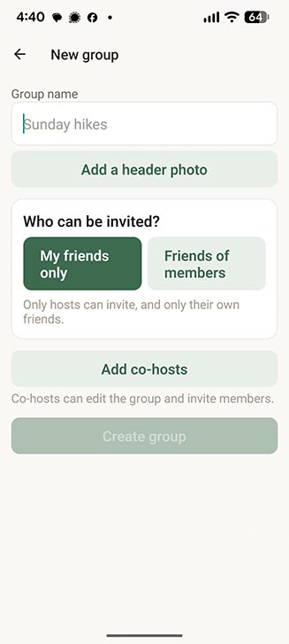 Create new group