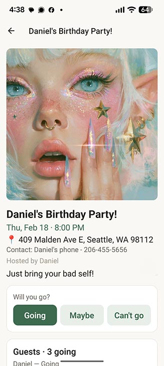 Event invite