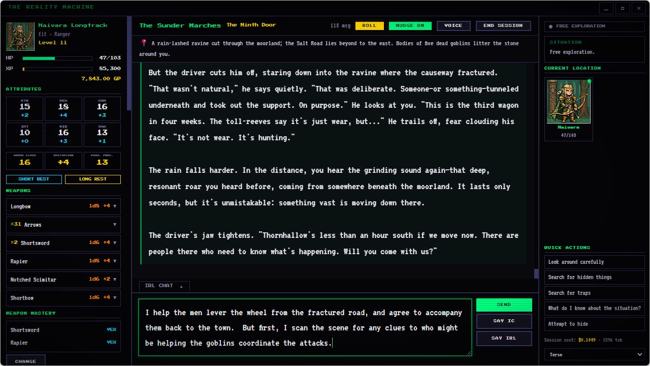 Open narrative gameplay